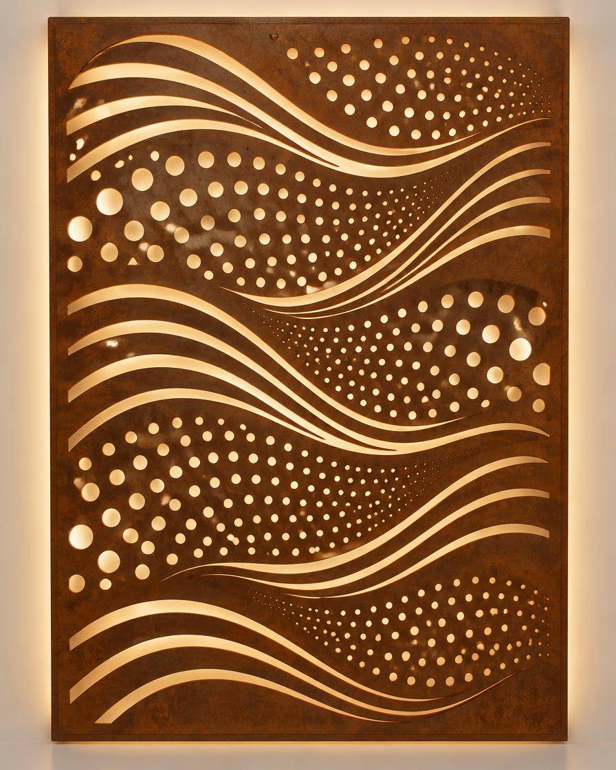 Painel com ondas e pontos (imagem ilustrativa)