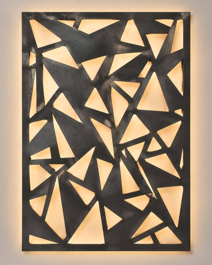 Painel com formas fragmentadas (imagem ilustrativa)