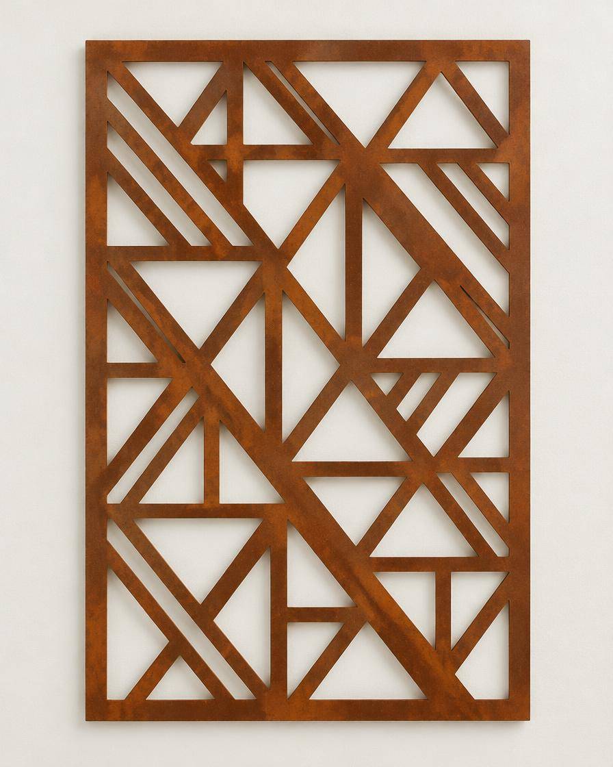 Painel com triângulos e diagonais (imagem ilustrativa)