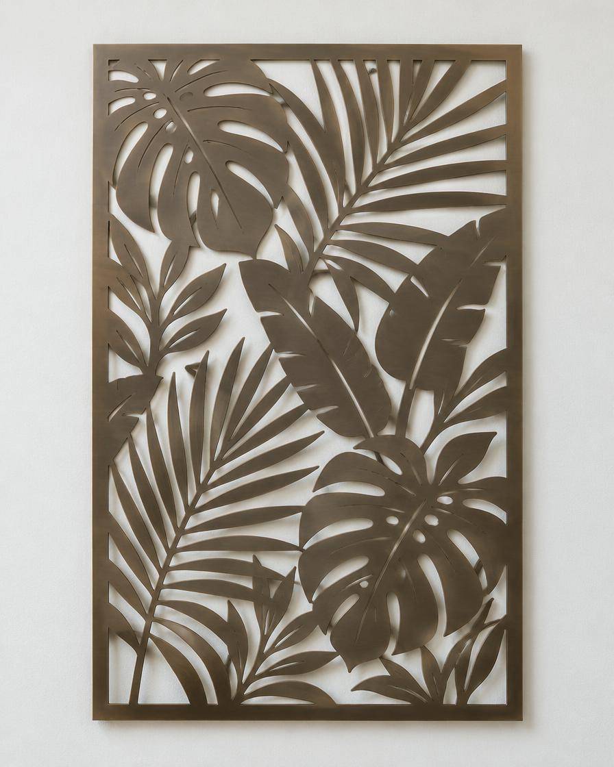 Painel com folhas tropicais (imagem ilustrativa)